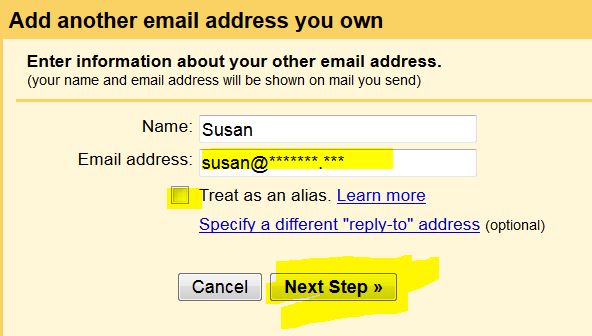 sending other email accounts with gmail